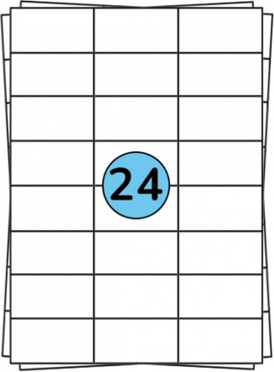 Huismerk voor A4 stickervellen 24 stuks 70 x 37
