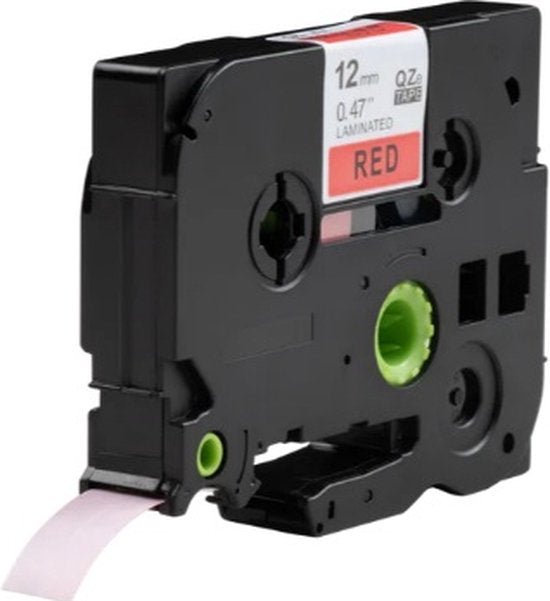 Huismerk label tape voor Brother TZe-435 Wit op Rood
