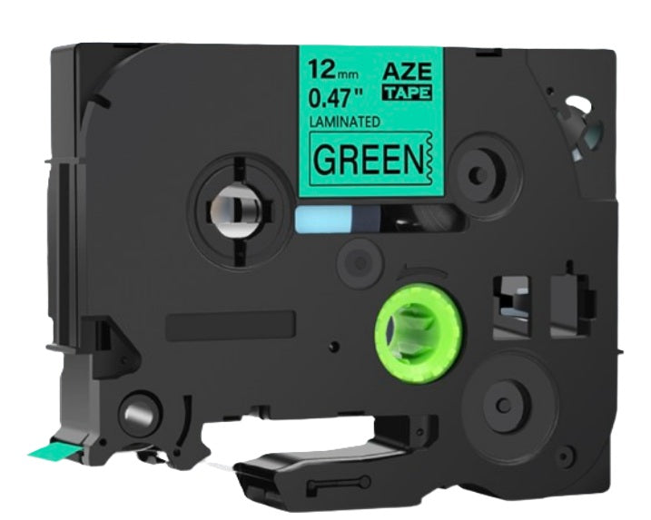Huismerk label tape voor Brother TZ-741 Zwart op Groen