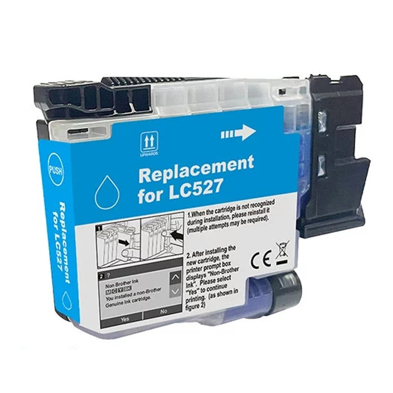 Huismerk Brother LC-527 cyaan inktcartridge – heldere blauwe afdrukken