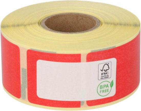 Huismerk label tape voor Dymo 99010 rood