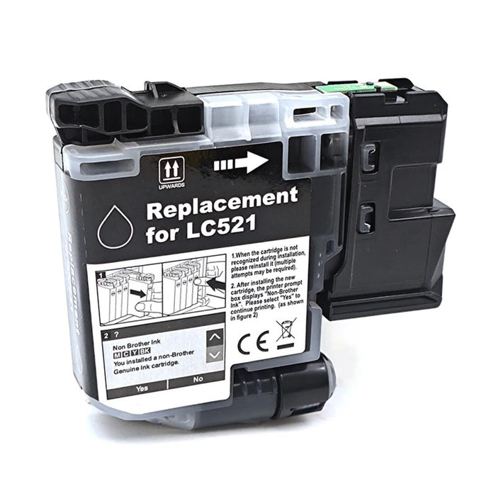 Huismerk Brother LC-521 zwarte inktcartridge – compatibel met Brother printers