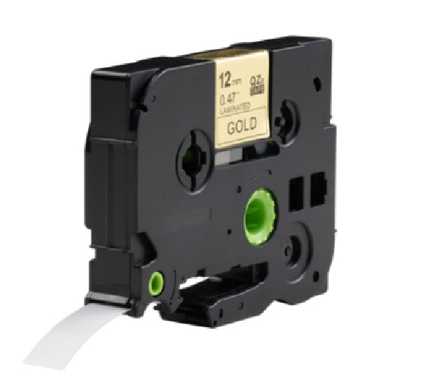 Huismerk label tape voor Brother TZe-831 Zwart op Goud